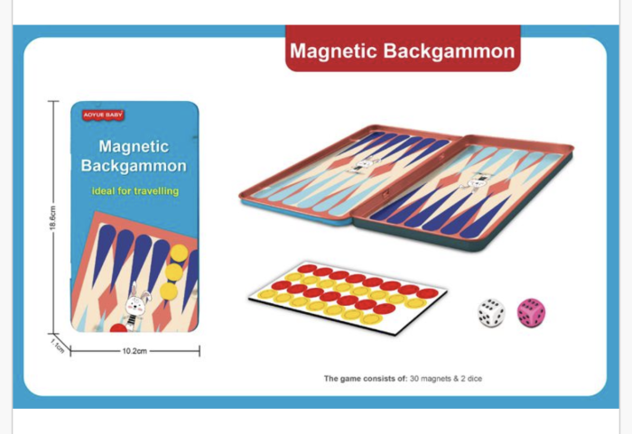Joc de Societate Magnetic Backgammon Compact pentru Calatorii [4]