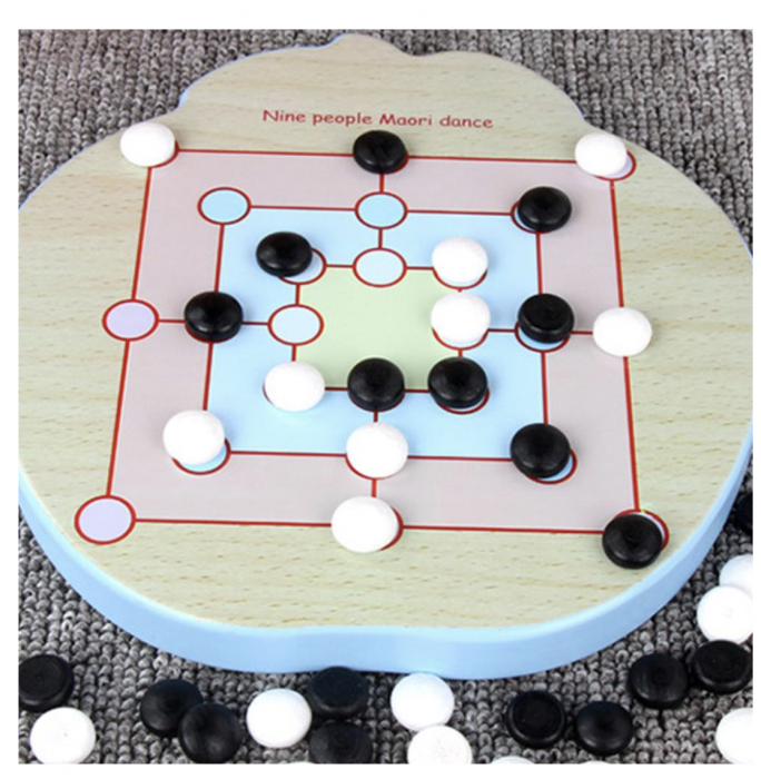 Joc Montessori 2 in 1, de memorie Memory Chess si tintar, Pisicuta, din lemn [6]