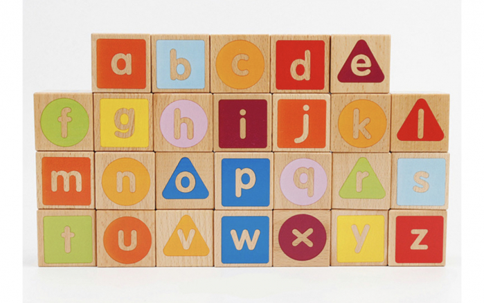 Joc Montessori 26 piese Cuburi cu Literele alfabetului, cuvinte, culori, animale, din lemn [21]
