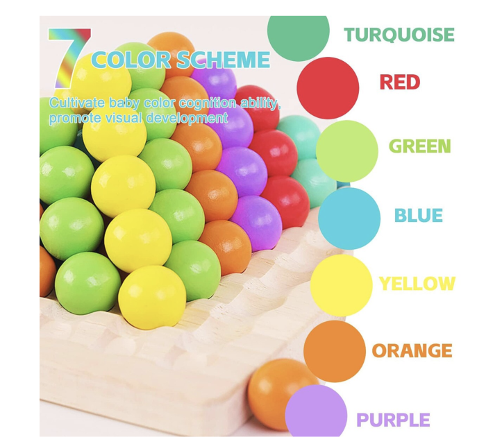 Joc Montessori de Indemanare si Asociere Culori, Bead Holder, din Lemn [13]