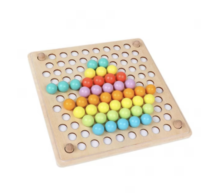 Joc Montessori de Indemanare si Asociere Culori, Bead Holder, din Lemn [3]