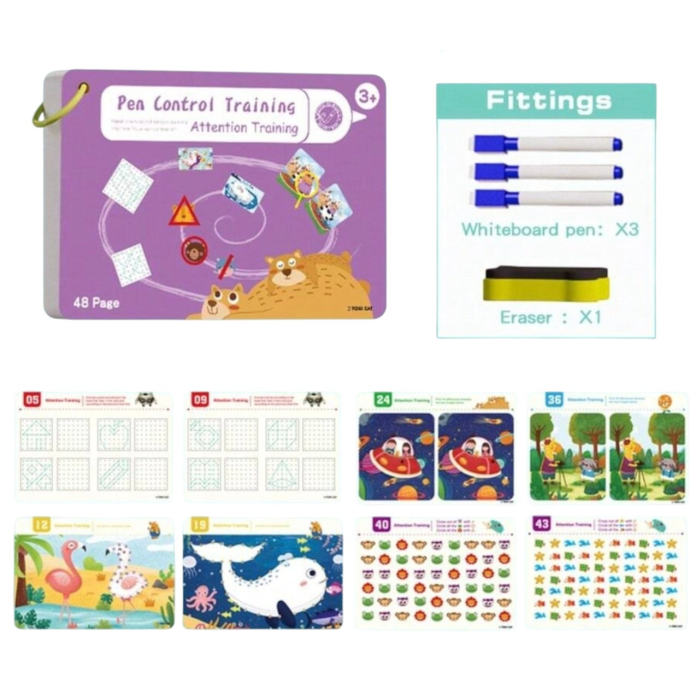 Joc Montessori – Carduri reutilizabile Scrie si sterge, Mov Animale si Imagini [1]