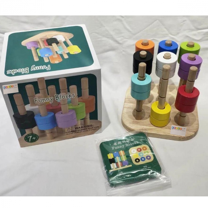 Joc Montessori de logica si perspectiva, 9 coloane, din lemn [10]