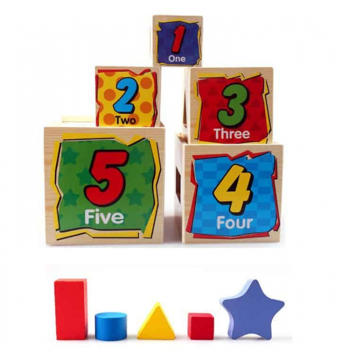 Joc Montessori Educativ Turnul 5 Din Lemn [12]
