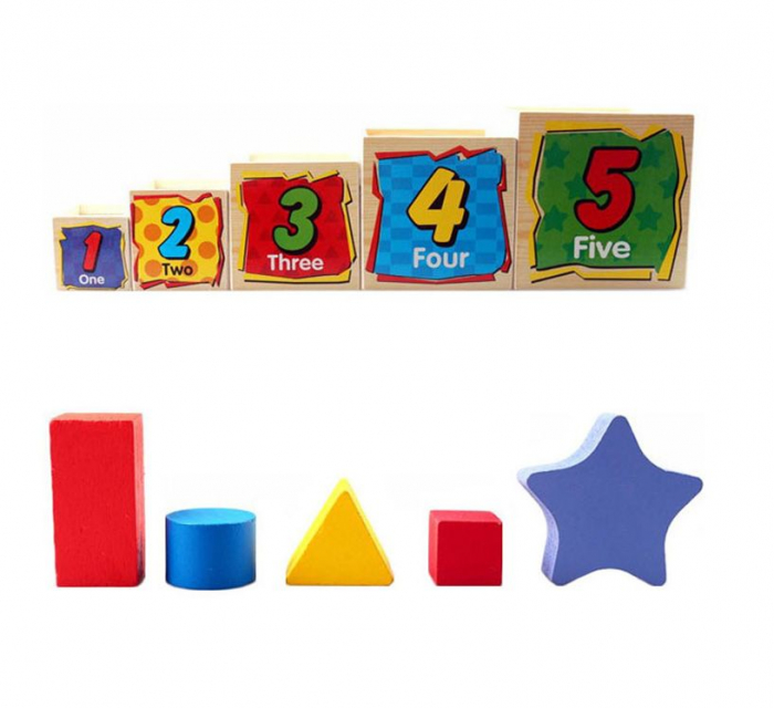 Joc Montessori Educativ Turnul 5 Din Lemn [14]