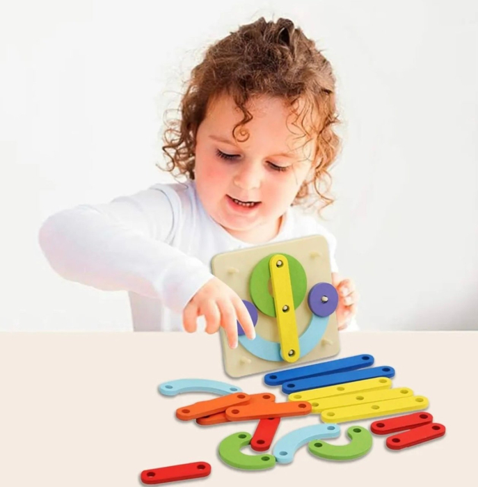 Joc Montessori Geoboard - Creative Board, din lemn [3]