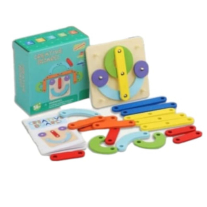 Joc Montessori Geoboard - Creative Board, din lemn