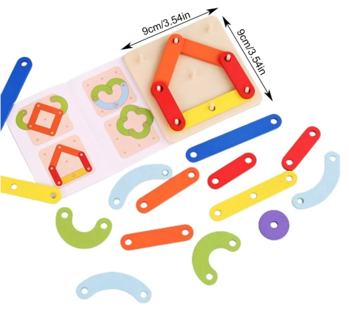 Joc Montessori Geoboard - Creative Board, din lemn [6]