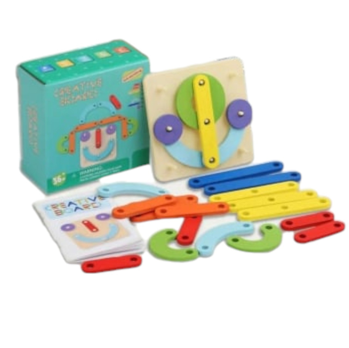 Joc Montessori Geoboard - Creative Board, din lemn