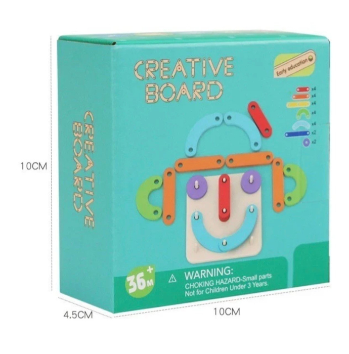 Joc Montessori Geoboard - Creative Board, din lemn [12]