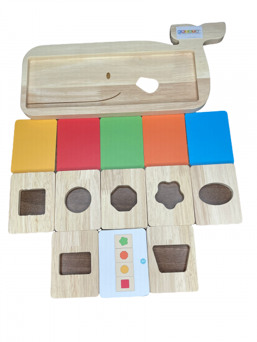 Joc Montessori Recunoaste si Potriveste formele si culorile, Piosso, din lemn [5]