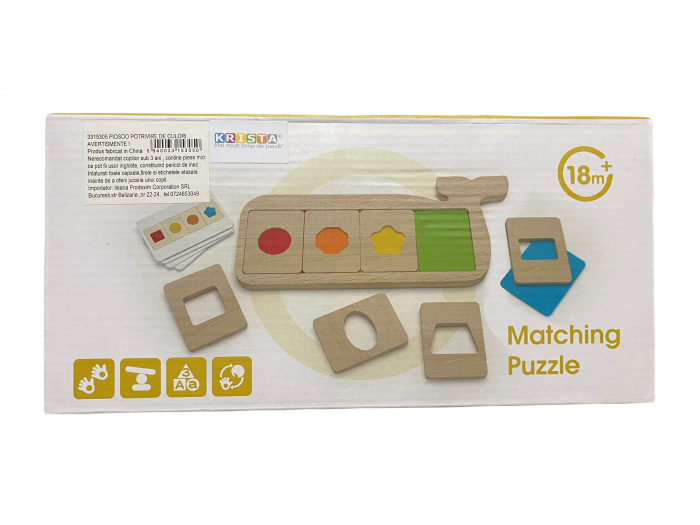 Joc Montessori Recunoaste si Potriveste formele si culorile, Piosso, din lemn [3]
