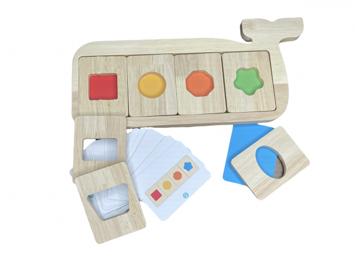 Joc Montessori Recunoaste si Potriveste formele si culorile, Piosso, din lemn [2]