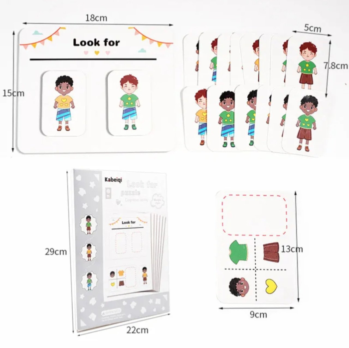 Joc Montessori senzorial Potiveste hainele, Baiat [2]