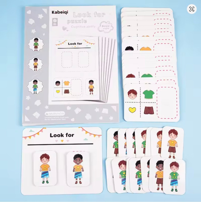 Joc Montessori senzorial Potiveste hainele, Baiat [3]