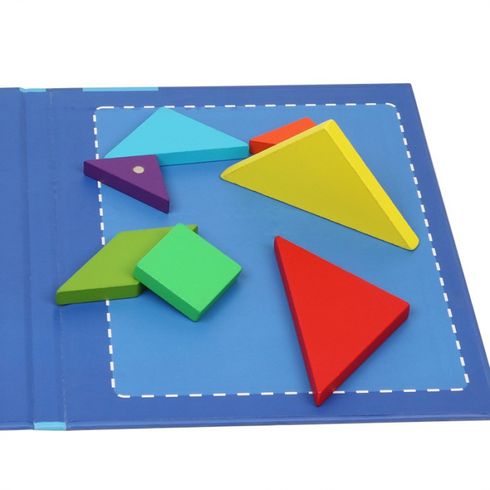 Joc Montessori, Tangram Magnetic, albastru [8]