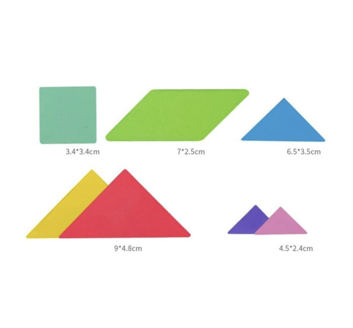 Joc Montessori, Tangram Magnetic, albastru [12]