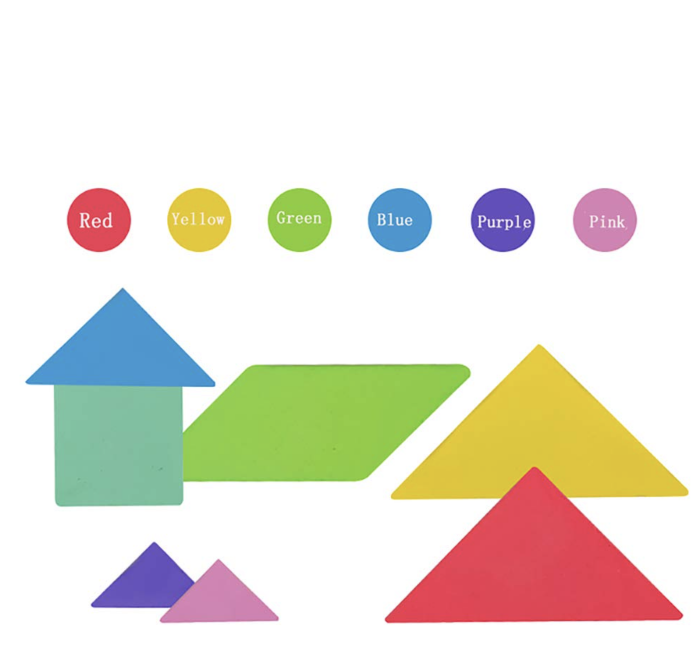 Joc Montessori, Tangram Magnetic, albastru [10]
