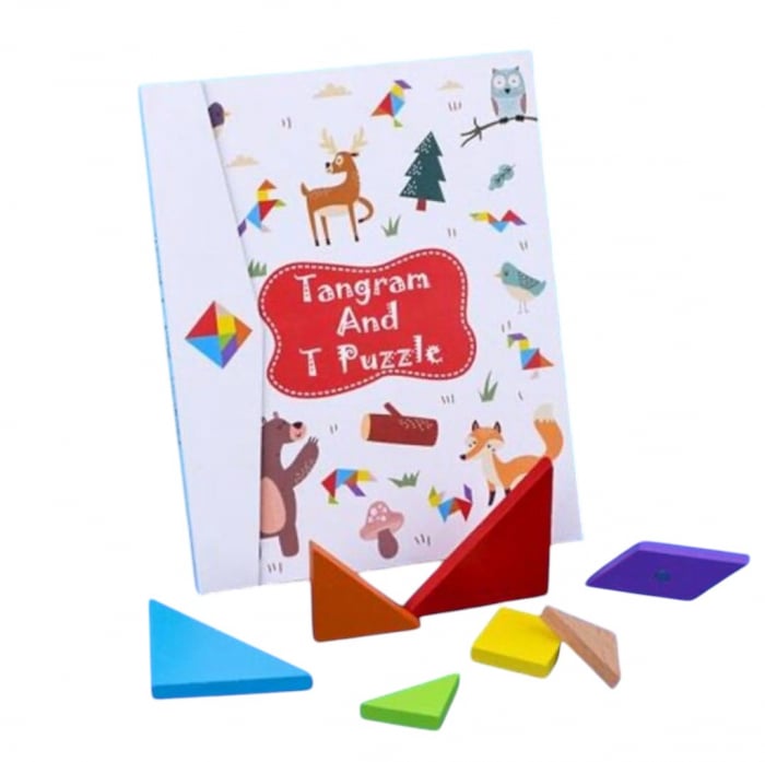 Joc Montessori, Tangram Magnetic, alb