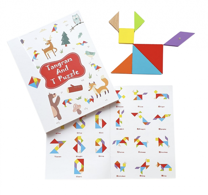 Joc Montessori, Tangram Magnetic, alb [2]