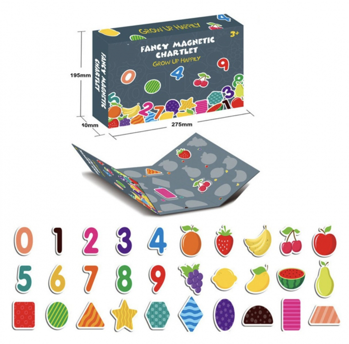 Joc Puzzle magnetic cifre si fructe Fancy Chartlet [3]