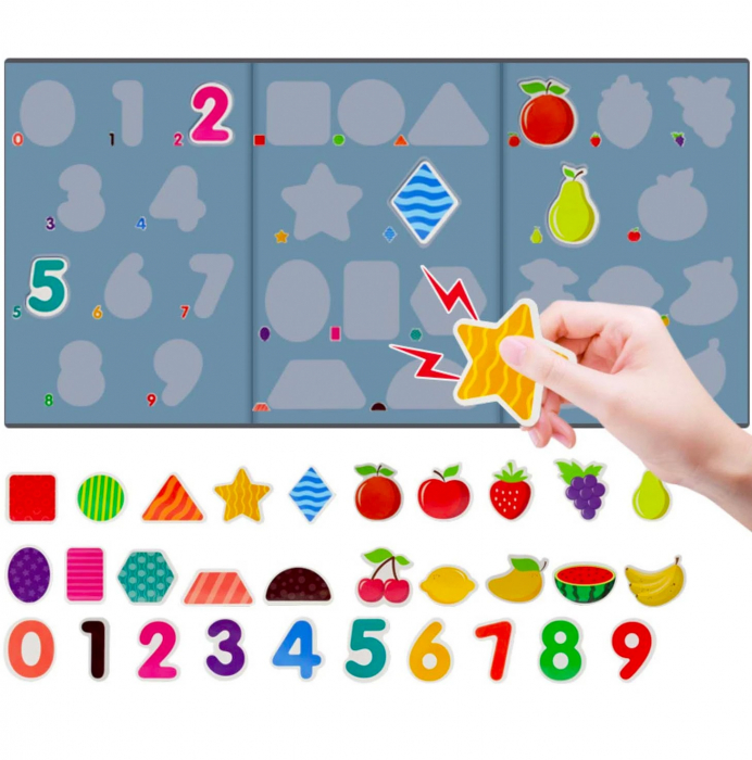 Joc Puzzle magnetic cifre si fructe Fancy Chartlet [2]