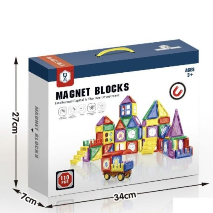 Joc STEM de constructie Mag Blocks, cu 110 piese magnetice [5]