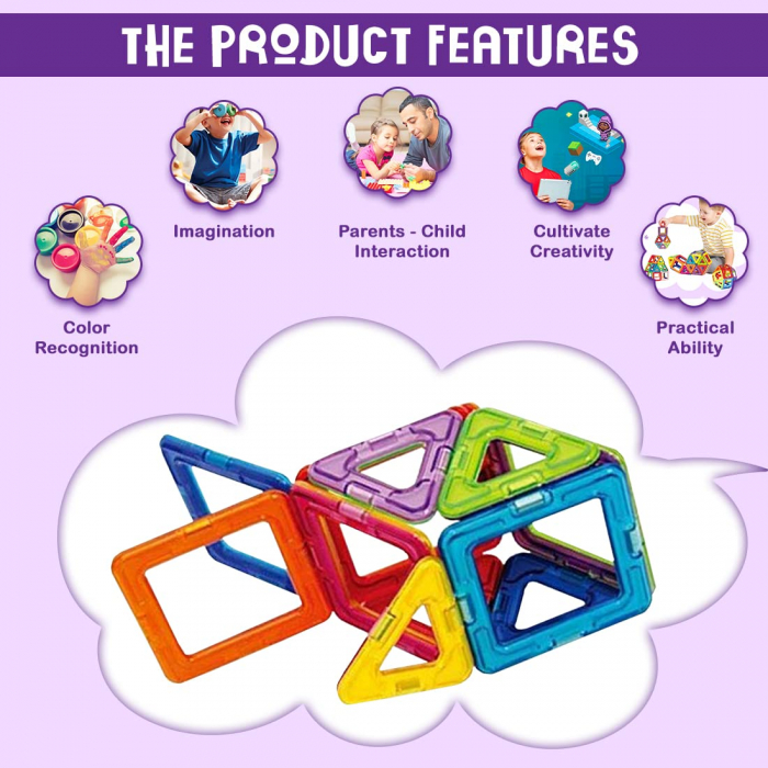 Joc STEM de constructie Mag Blocks, cu 20 piese magnetice [13]