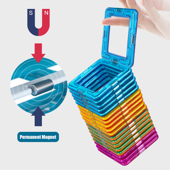 Joc STEM de constructie Mag Blocks, cu 110 piese magnetice [14]
