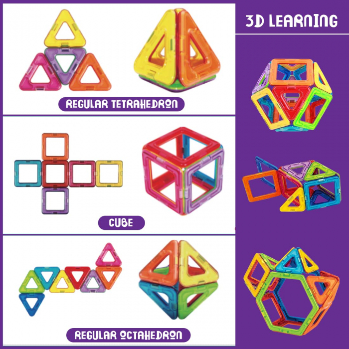 Joc STEM de constructie Mag Blocks, cu 20 piese magnetice [12]
