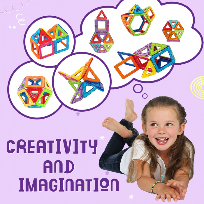 Joc STEM de constructie Mag Blocks, cu 110 piese magnetice [11]