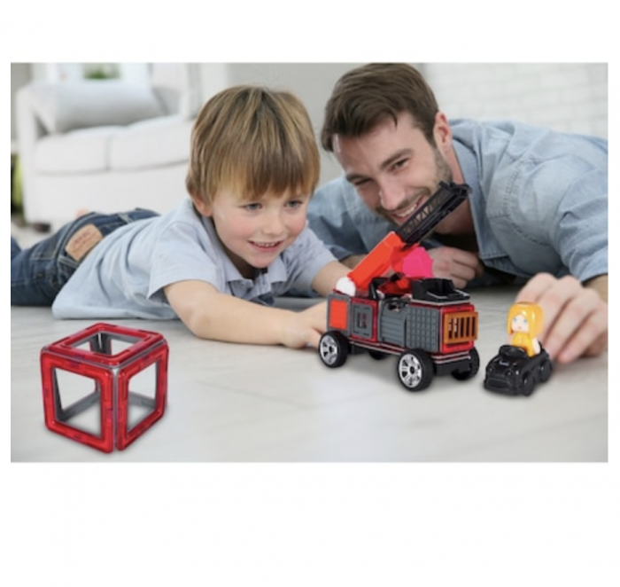 Joc STEM de constructie Magic Magnetic, Rescue Statia de pompieri, 50 piese magnetice [3]