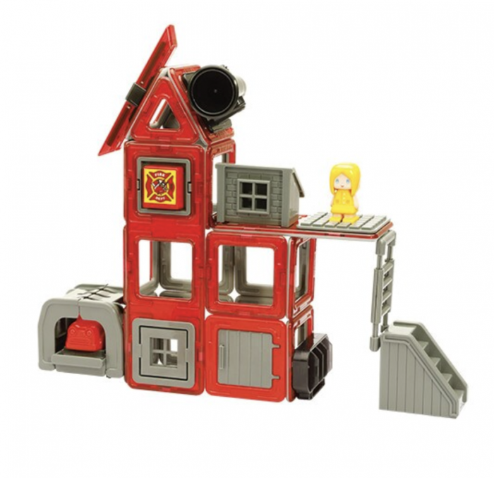 Joc STEM de constructie Magic Magnetic, Rescue Statia de pompieri, 50 piese magnetice [6]