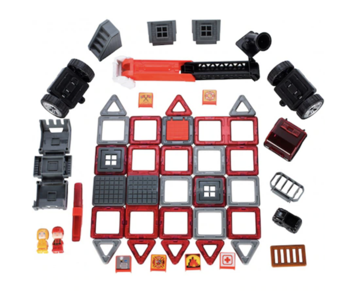 Joc STEM de constructie Magic Magnetic, Rescue Statia de pompieri, 50 piese magnetice [2]