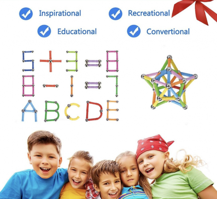 Joc STEM de constructie Magnetic Sticks Witka, cu 230 piese [4]