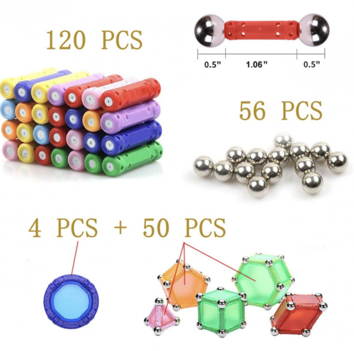 Joc STEM de constructie Magnetic Sticks Witka, cu 230 piese [3]