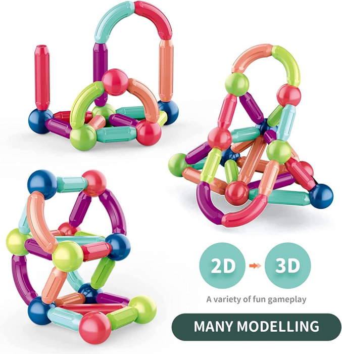 Joc STEM de constructii, 36 piese Magnetic Sticks [11]