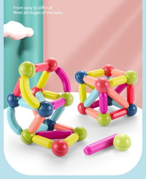 Joc STEM de constructii, 36 piese Magnetic Sticks [5]