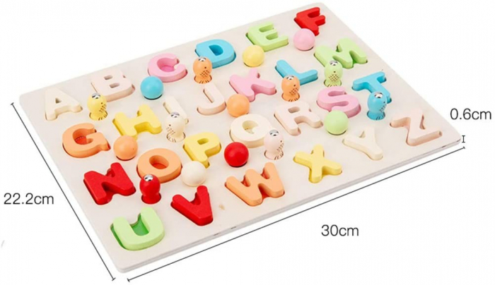 Joc tip Montessori 3 in 1, Fishing Beads, invata Literele [7]