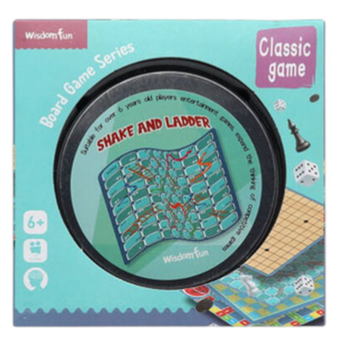 Joc clasic Sarpe si Scari, tabla 16 x 16 cm, 4 pioni si zar, 6+ [4]