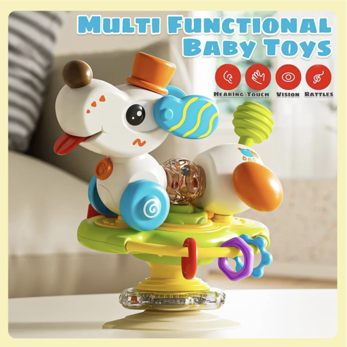 Jucarie 2 in 1 cu ventuza si activitati senzoriale rotative, Catel, 18 luni+ [7]