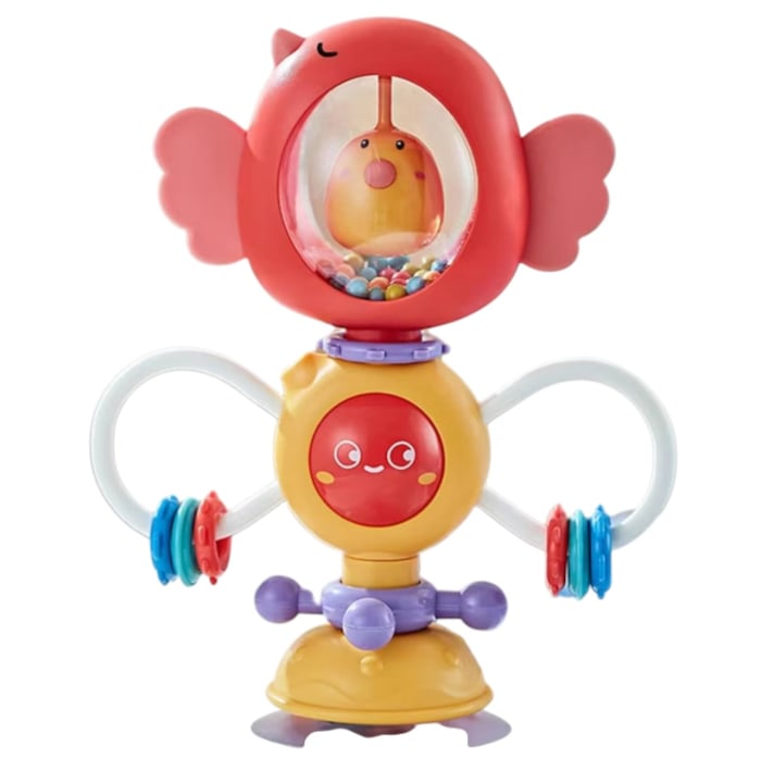 Jucarie 2 in 1 cu zornaitoare, ventuza si functii rotative, ABS, 6 luni+, rosu [1]