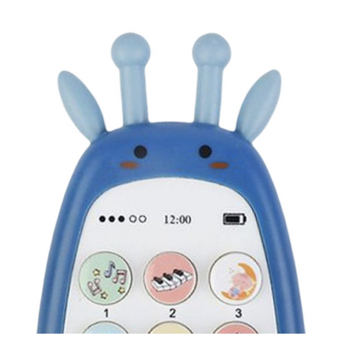 Jucarie 2 in 1 telefon cu jucarie de dentitie, girafa albastru [17]