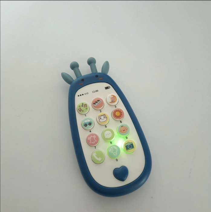 Jucarie 2 in 1 telefon cu jucarie de dentitie, girafa albastru [10]