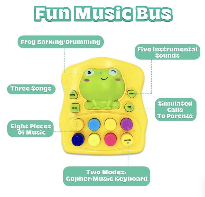 Jucarie Autobuz Interactiv cu 6 Activitati, Ciocanel si Sunete [4]