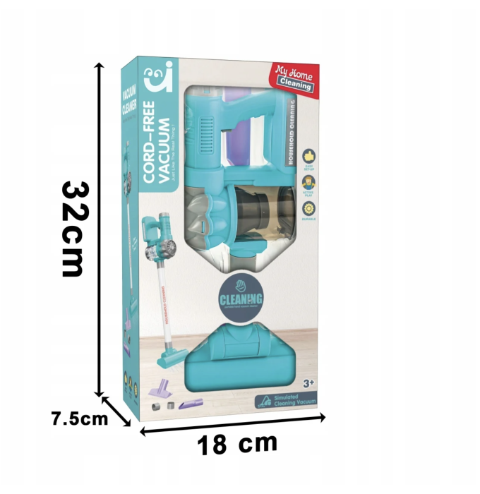 Jucarie Aspirator Vertical 3 in 1 cu Sunete si Efecte Vizuale, 3 ani+ [7]