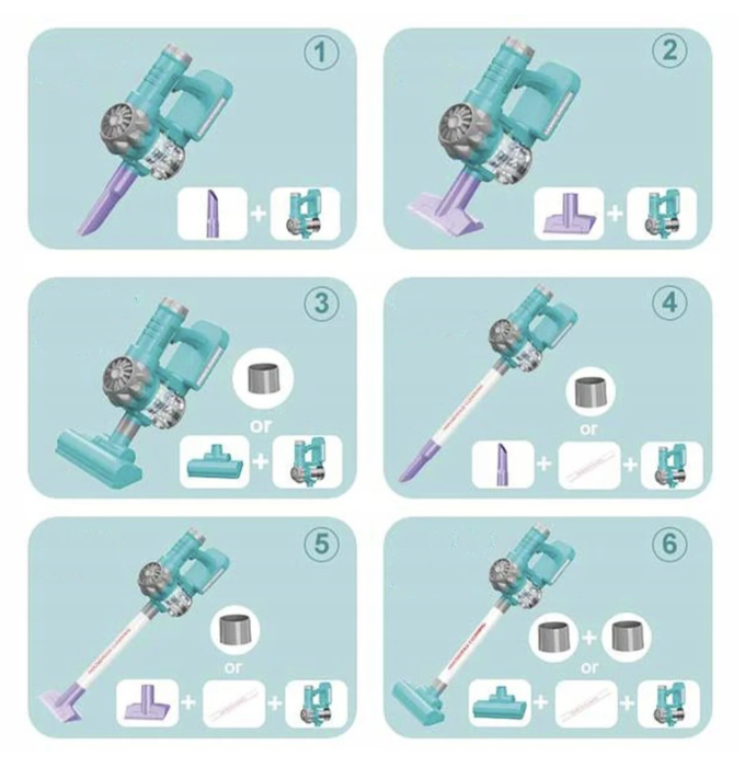 Jucarie Aspirator Vertical 3 in 1 cu Sunete si Efecte Vizuale, 3 ani+ [8]