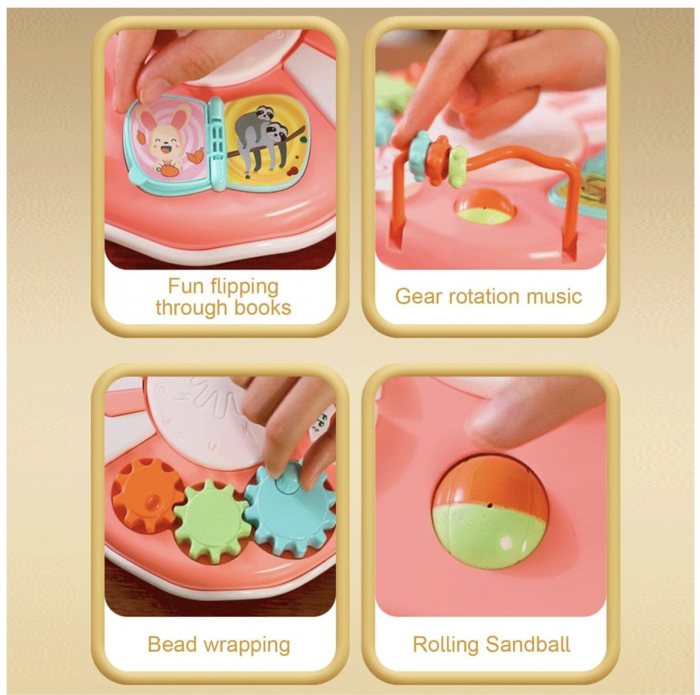 Toba muzicala cu microfon, pian si 5 activitati, roz [5]