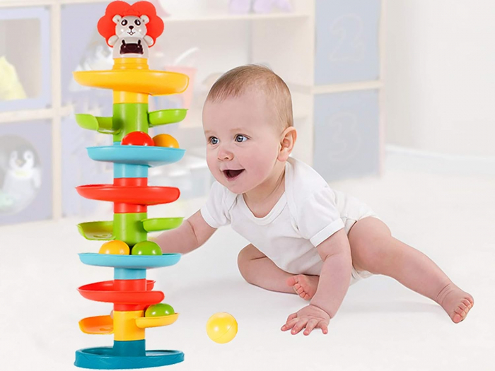 Jucarie bebe circuit cu 9 nivele, Leut, 60 cm [5]