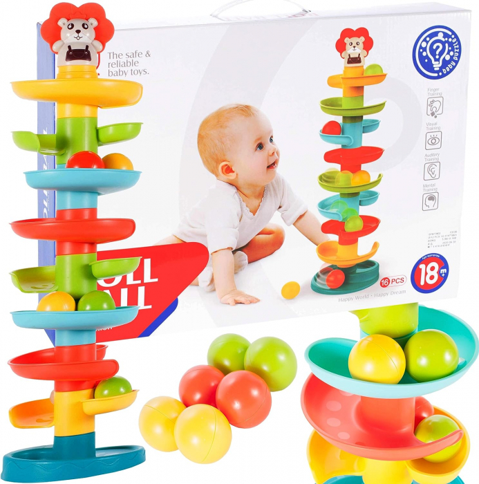 Jucarie bebe circuit cu 9 nivele, Leut, 60 cm [6]